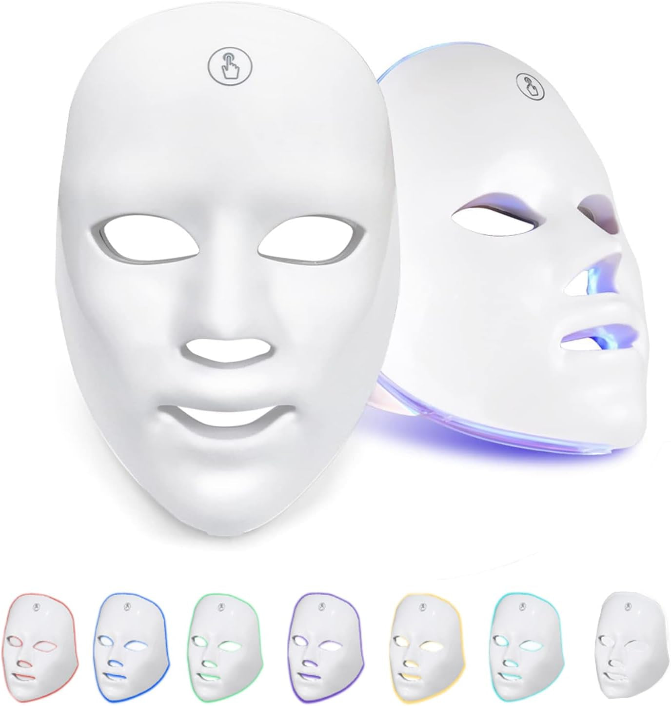 Máscara Led 7 Colores, Máscara Facial Led, Máscara De Fototerapia, Máscara De Fototerapia, Máscara De Fototerapia Para El Rostro (Blanco)