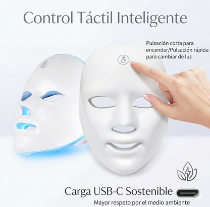 Máscara LED Facial 7 Colores | Fototerapia Profesional en Casa