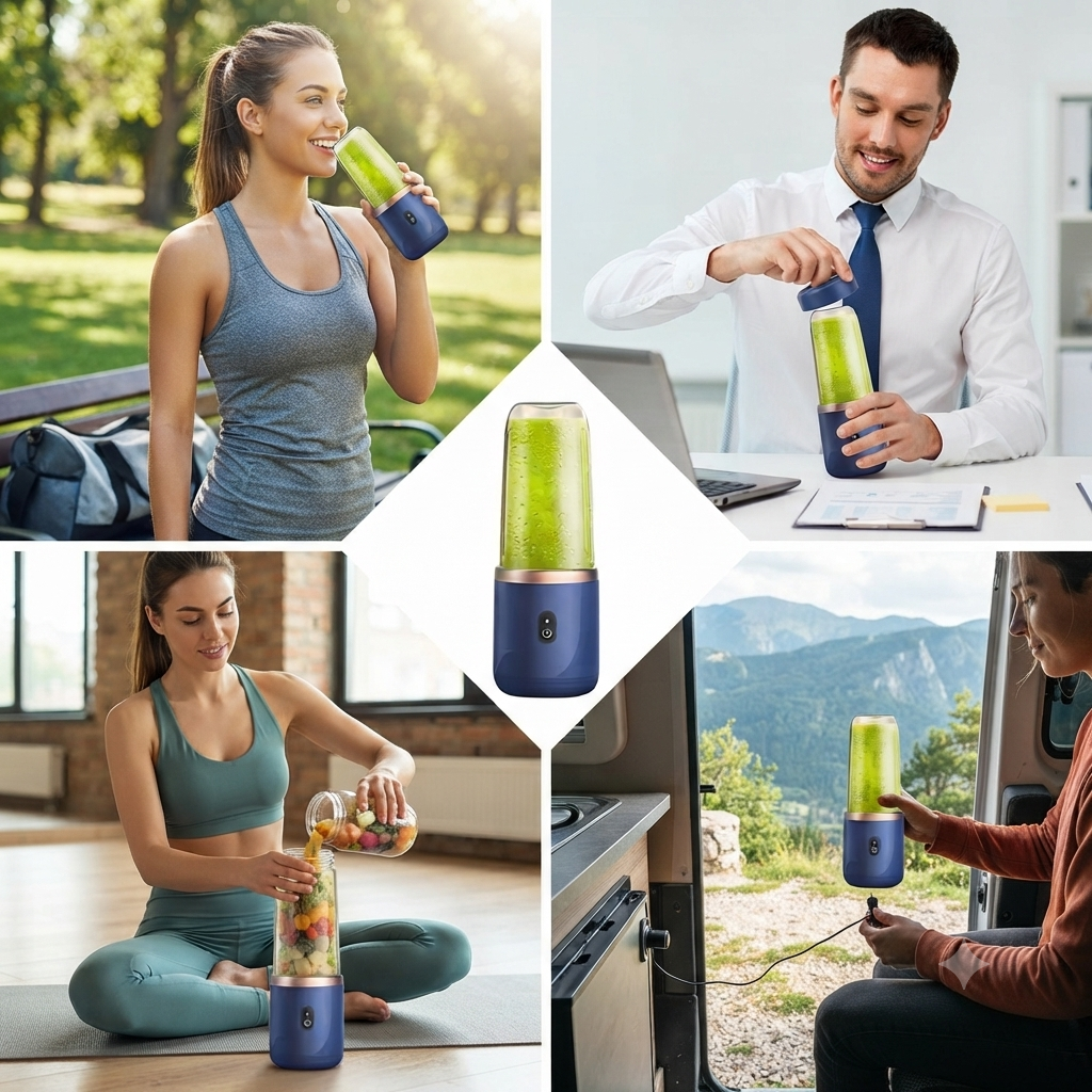 Batidora Portátil USB 400ml – Licuadora de Viaje para Smoothies y Batidos